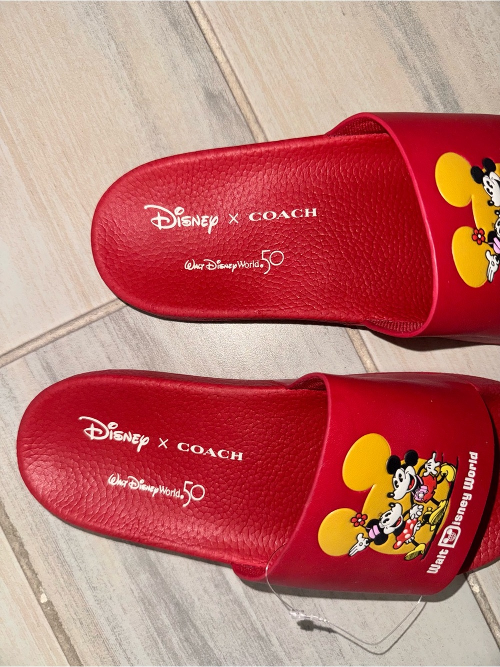 Disney x Coach Mickey & Minnie Mouse Slide Sandals 50th anniversary - Picture 2 of 6